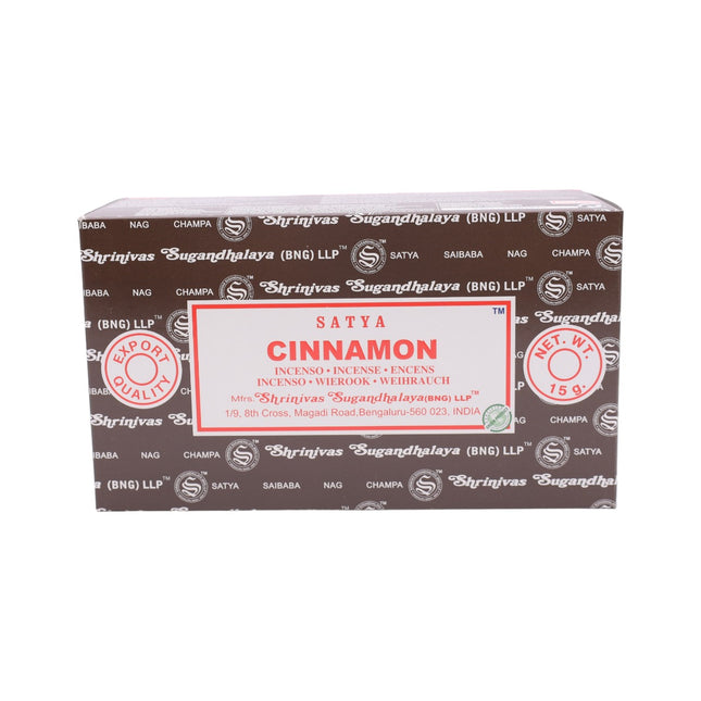 Satya Pack de 12 cajitas 15g de Incienso Cinnamon