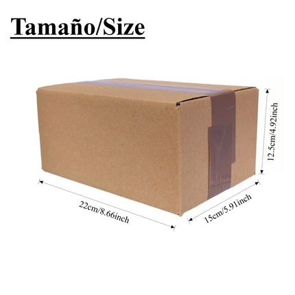 Pack de 20 cajas de cartón kraft, 3 tamaños disponibles: 22×15×9,5 cm / 22×15×10 cm / 22×15×11,5 cm, cajas rígidas para embalaje, envío, almacenaje y regalos, color natural
