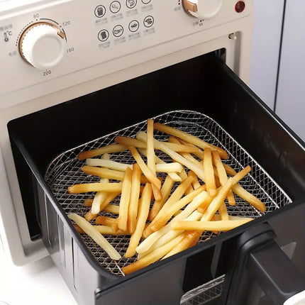QUTTIN Rejilla Cuadrada Apilable para Freidora de Aire, Accesorio Air Fryer de Acero Inoxidable, 20 x 20 x 4 cm, Resistente hasta 180 °C