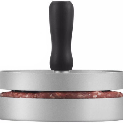 QUTTIN Prensa para Hamburguesas de Aluminio Fundido Antiadherente, Molde para Hamburguesa con Presión Uniforme, Ø 11,5 cm, Color Gris