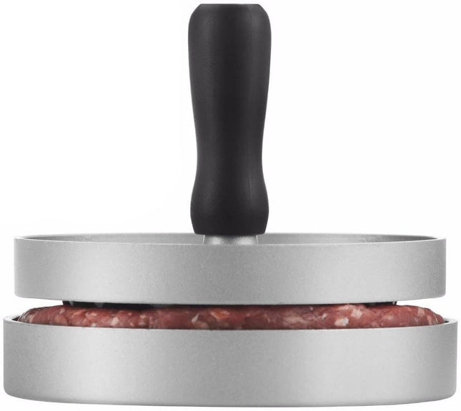 QUTTIN Prensa para Hamburguesas de Aluminio Fundido Antiadherente, Molde para Hamburguesa con Presión Uniforme, Ø 11,5 cm, Color Gris