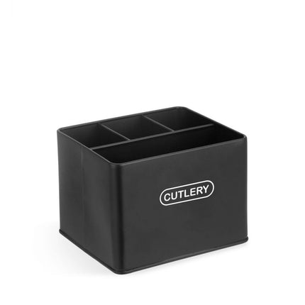 Organizador de Cubiertos y Servilletas de Metal, Porta Cubiertos de Cocina con Compartimentos, Organizador de Encimera, 18 x 15,7 x 13,5 cm