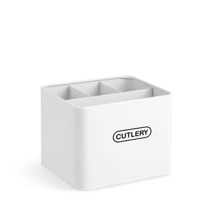 Organizador de Cubiertos y Servilletas de Metal, Porta Cubiertos de Cocina con Compartimentos, Organizador de Encimera, 18 x 15,7 x 13,5 cm