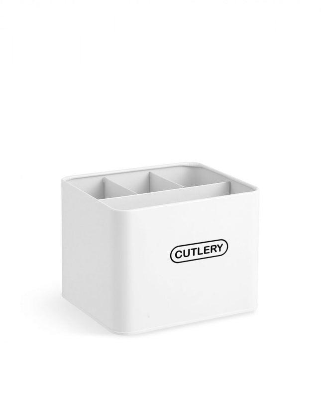 Organizador de Cubiertos y Servilletas de Metal, Porta Cubiertos de Cocina con Compartimentos, Organizador de Encimera, 18 x 15,7 x 13,5 cm
