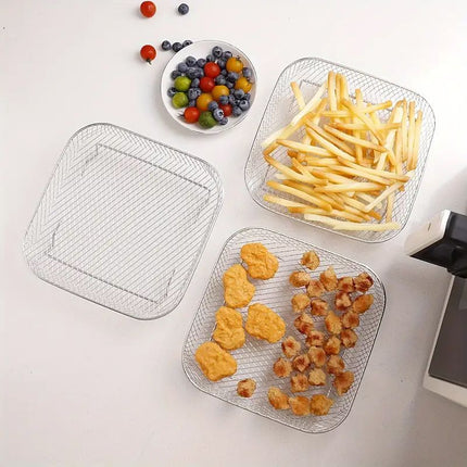 QUTTIN Rejilla Cuadrada Apilable para Freidora de Aire, Accesorio Air Fryer de Acero Inoxidable, 20 x 20 x 4 cm, Resistente hasta 180 °C