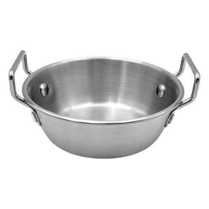 Mini Cazuelita de Acero Inoxidable con Asas, Bol Metálico para Tapas, Aperitivos y Raciones, Ø 12 cm, Recipiente de Servicio para Cocina y Mesa