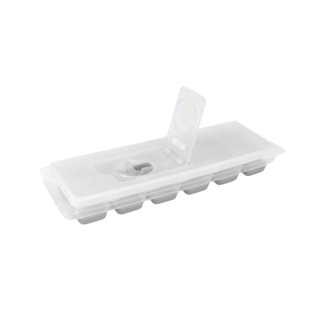 QUTTIN Cubitera con Tapa para 12 Cubitos, Molde de Hielo BPA Free, Fácil Extracción, Bandeja para Cubitos de Hielo, Bebidas, Cócteles y Refrescos