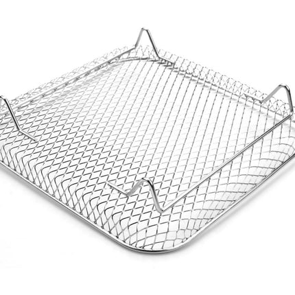 QUTTIN Rejilla Cuadrada Apilable para Freidora de Aire, Accesorio Air Fryer de Acero Inoxidable, 20 x 20 x 4 cm, Resistente hasta 180 °C