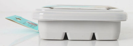 QUTTIN Cubitera de Silicona Flexible con Tapa, Molde para 18 Cubitos Grandes, Fácil Extracción, BPA Free, 23,9 x 12,3 x 3,7 cm, Color Gris