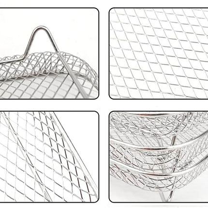 QUTTIN Rejilla Cuadrada Apilable para Freidora de Aire, Accesorio Air Fryer de Acero Inoxidable, 20 x 20 x 4 cm, Resistente hasta 180 °C