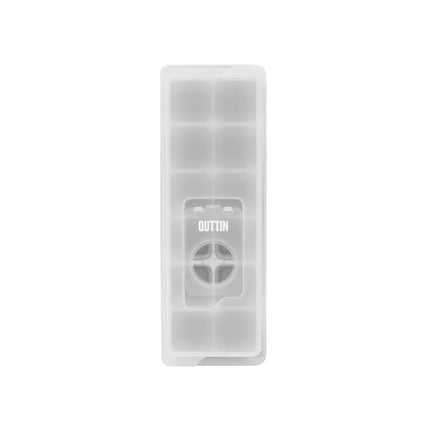 QUTTIN Cubitera con Tapa para 12 Cubitos, Molde de Hielo BPA Free, Fácil Extracción, Bandeja para Cubitos de Hielo, Bebidas, Cócteles y Refrescos