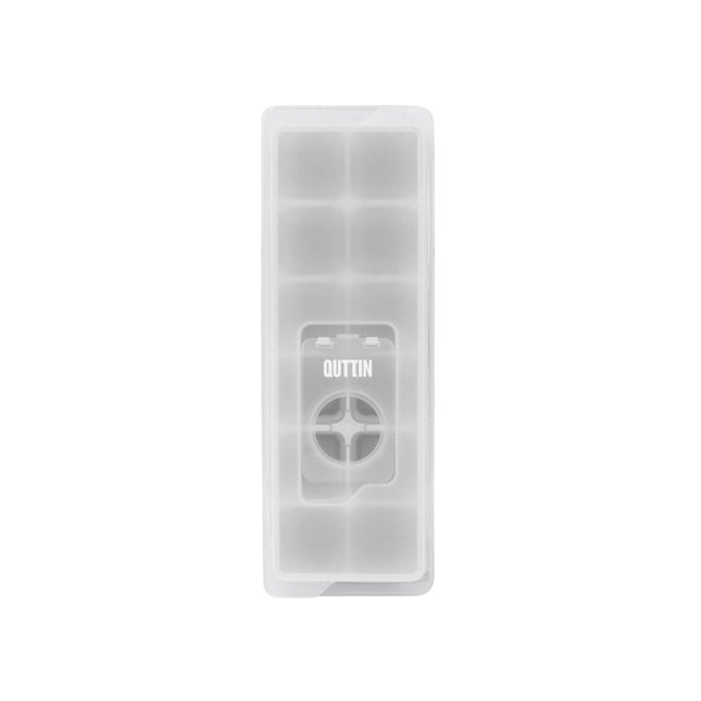 QUTTIN Cubitera con Tapa para 12 Cubitos, Molde de Hielo BPA Free, Fácil Extracción, Bandeja para Cubitos de Hielo, Bebidas, Cócteles y Refrescos