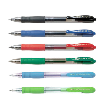 PILOT Roller Ball Pen G-2 0.7 mm Verde/Rojo/Verde claro/Azul marino/Cian/Negro