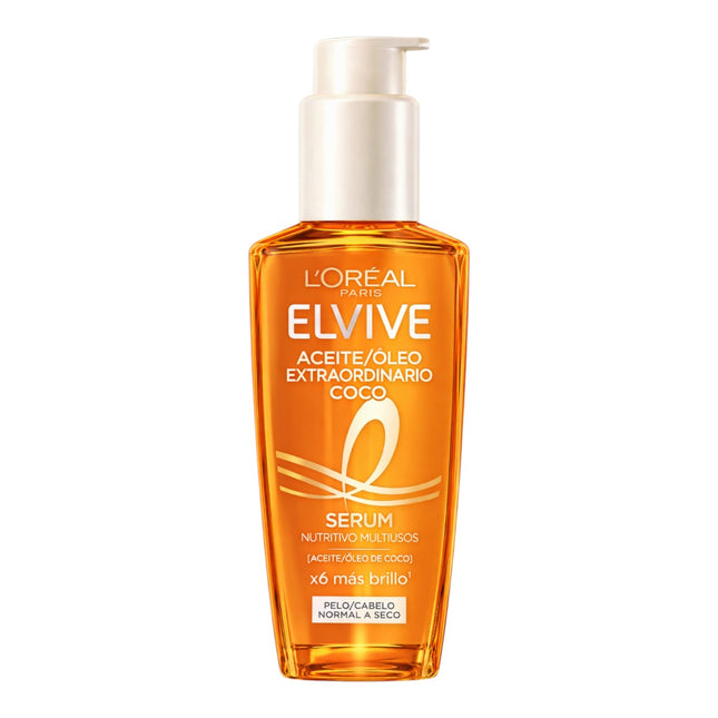L'Oréal Paris Elvive Aceite Extraordinario Coco – Aceite Capilar Sublimador para Cabello Seco | Nutrición, Brillo y Suavidad 100 ml