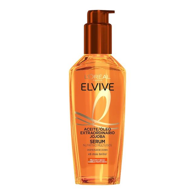 L'Oréal Paris Aceite Tratamiento Sublimador Para El Cabello, Para Todo Tipo de Pelos, Elvive Aceite Extraordinario de Jojoba, 100 ml