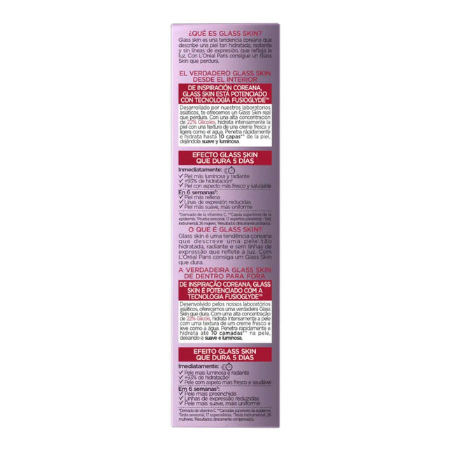 L'Oréal Paris Revitalift Glass Skin Crema Líquida – Tratamiento Facial Hidratante y Luminosidad Efecto Piel de Cristal 50 ml
