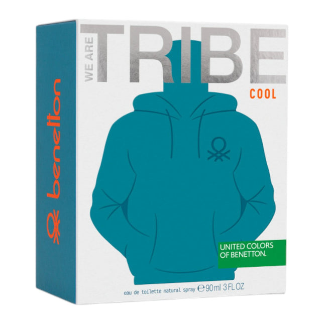 United Colors of Benetton We Are Tribe Cool Eau de Toilette para hombre 90 ml | colonia fresca y aromática | ideal uso diario y regalo | frasco icónico en forma de sudadera