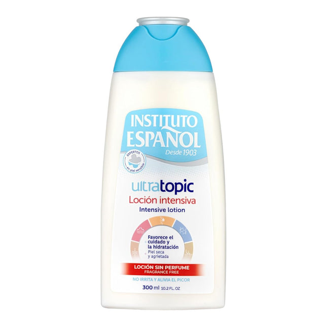 Instituto Español Ultratopic Loción Intensiva Sin Perfume 300 ml – Hidratación Profunda para Piel Seca, Sensible y Atópica