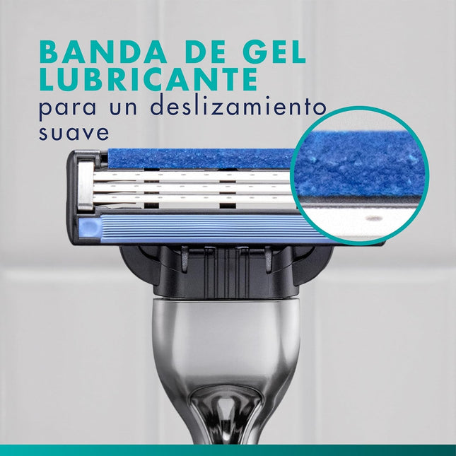 Gillette Mach3 Recambios de Cuchillas de Afeitar Hombre Pack 5 – 3 Hojas de Precisión con Banda Lubricante | Compatible con Mangos Mach3