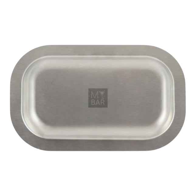 MY BAR Bandeja Portacuenta de Acero Inoxidable con Clip | Antihuellas y fácil de limpiar | Para restaurante, bar y cafetería | 17×10,5×1,5 cm