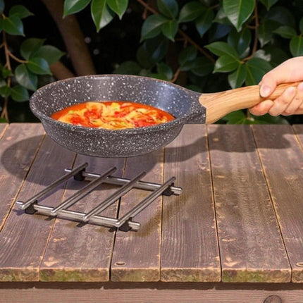 Salvamantel metálico cuadrado 17,5 x 17,5 cm Soporte para ollas y sartenes calientes, acero inoxidable