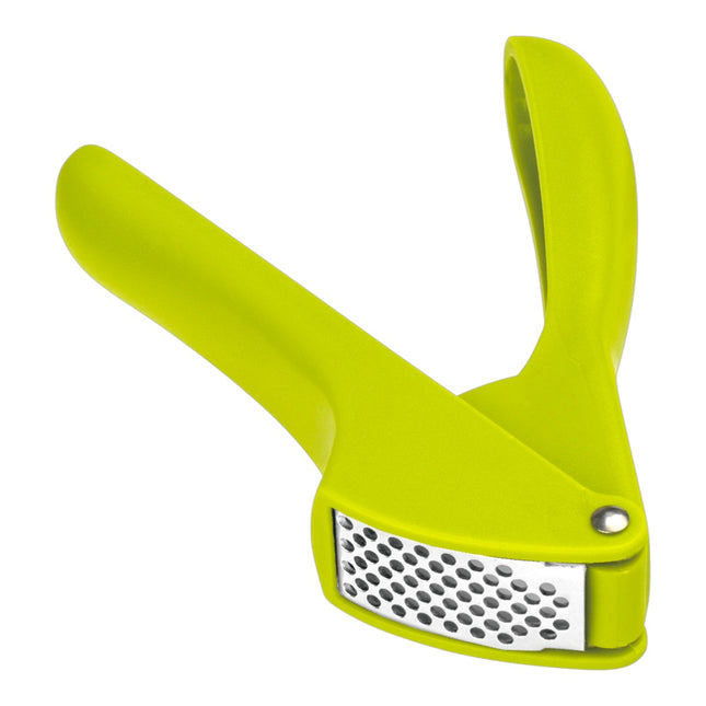 Prensa ajos manual verde, machacador de ajo en acero inoxidable y mango ergonómico, utensilio de cocina para picar ajo y jengibre