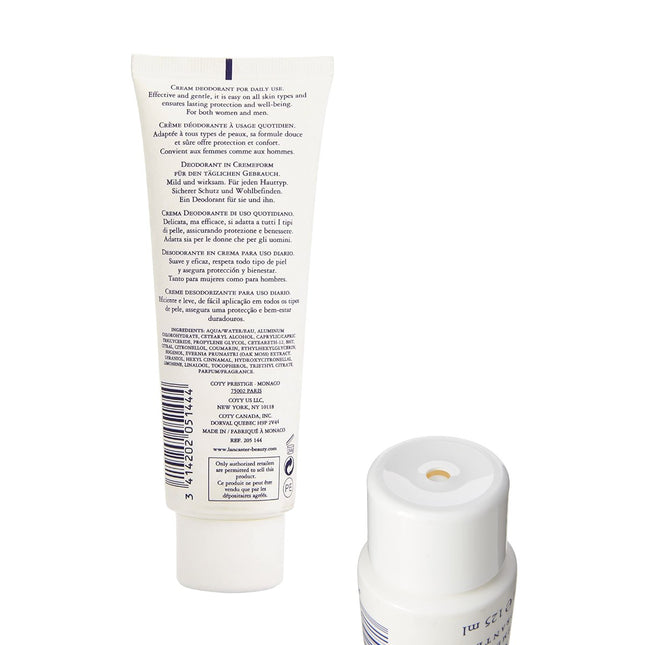 Lancaster Eau de Lancaster Desodorante en Crema – Deodorant Cream 125 ml, Frescor Perfumado, Aplicación Suave para Uso Diario
