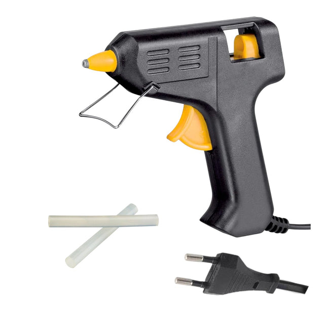 Pistola de Silicona Caliente 20W 220-240V con Soporte Metálico y 2 Barras Incluidas – Ideal para Manualidades y Reparaciones en el Hogar