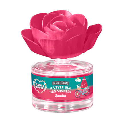The Fruit Company Flor Perfumada Sandía 55 ml – Flower Power – Ambientador difusor decorativo con flor absorbente | Aroma sandía dulce y fresca | Para hogar y oficina