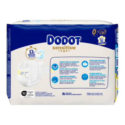 Dodot Sensitive Talla 0 Pañales Recién Nacido <3 kg – Pack 8 x 24 uds (192 pañales)