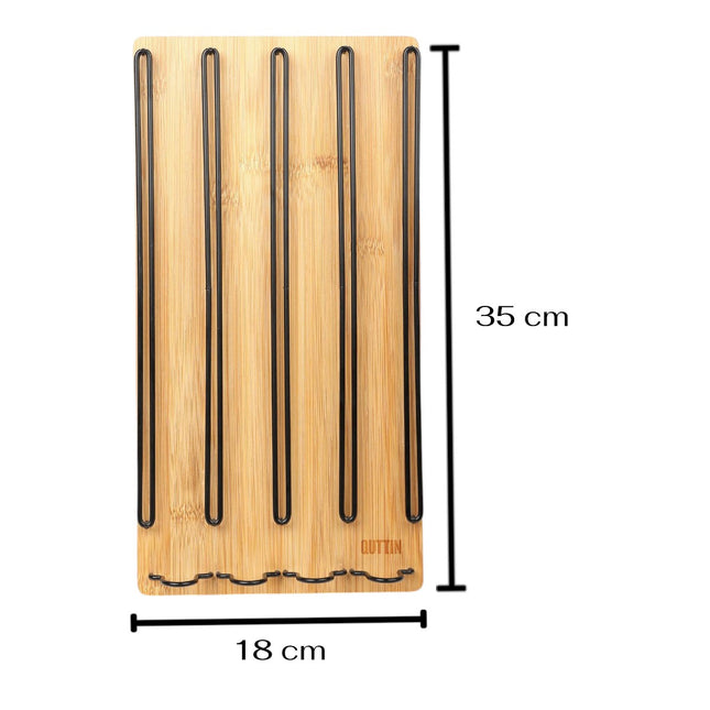 Portacápsulas de café Nespresso de bambú y metal, soporte vertical para 40 cápsulas, organizador de cápsulas para encimera de cocina 35x18x1 cm