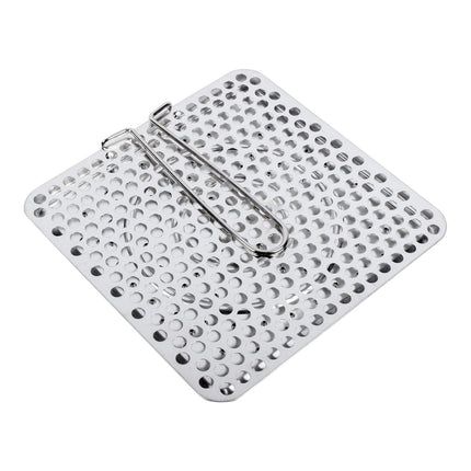 Quttin Tostador de Pan para Cocina de Gas 20 x 20 cm – Parrilla tostadora portátil con base metálica perforada y mango plegable | Tuesta 1–2 rebanadas | Ideal camping, caravana y cocina sin electricidad