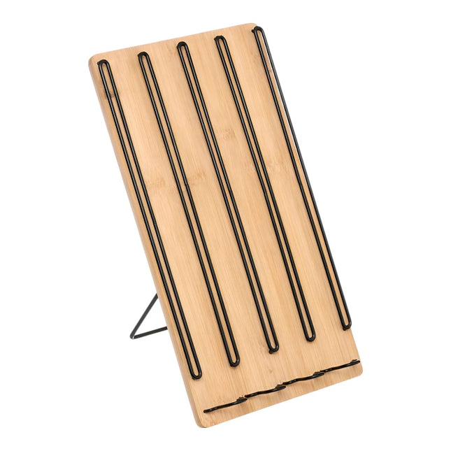 Portacápsulas de café Nespresso de bambú y metal, soporte vertical para 40 cápsulas, organizador de cápsulas para encimera de cocina 35x18x4.5 cm