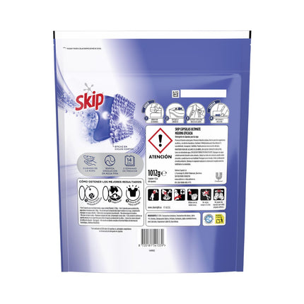Skip Ultimate Cápsulas Detergente Lavadora Todo en 1 – 48 Lavados | Máxima Eficacia Contra Manchas Difíciles y Cuidado de la Ropa