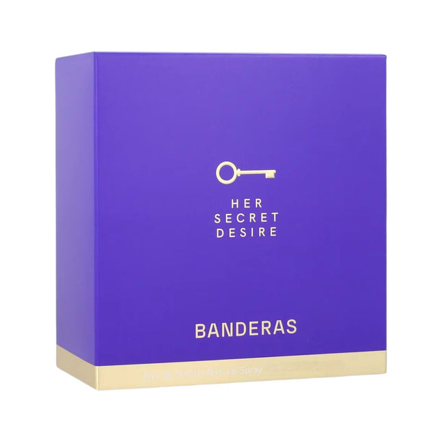 Antonio Banderas Her Secret Desire Eau de Toilette para mujer 50 ml – perfume floral-frutal seductor, ideal para el día y la noche, en frasco icónico morado con acabado degradado