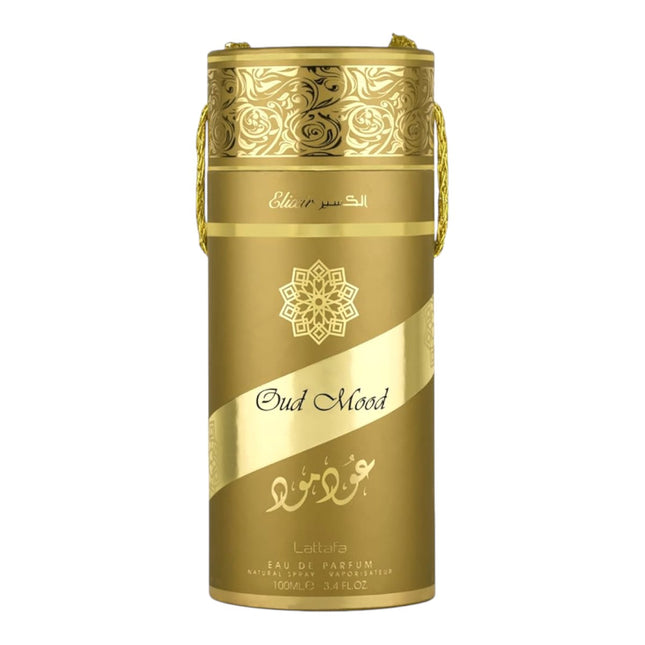 Lattafa Oud Mood Elixir Eau de Parfum 100 ml – Perfume unisex ambarado con oud, vainilla y especias, gran fijación y estela intensa
