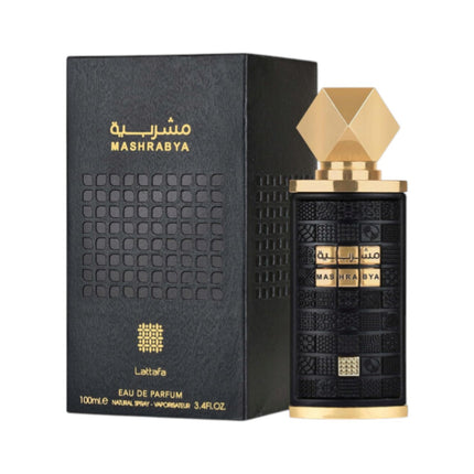 Lattafa Mashrabiya Eau de Parfum 100 ml Unisex – Perfume Árabe Oriental Amaderado y Especiado | Fragancia Intensa y Elegante