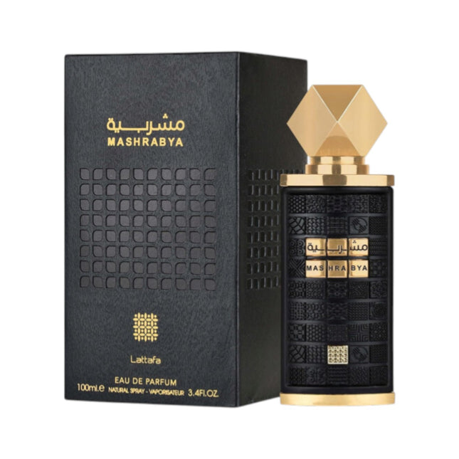 Lattafa Mashrabiya Eau de Parfum 100 ml Unisex – Perfume Árabe Oriental Amaderado y Especiado | Fragancia Intensa y Elegante