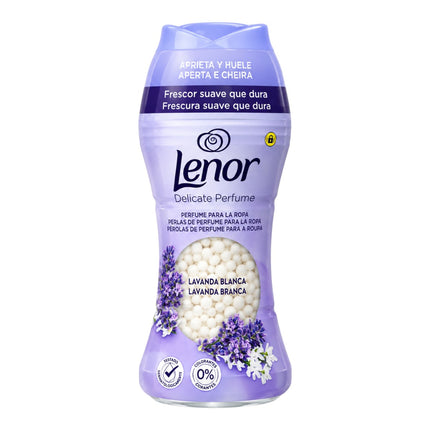 Lenor Delicate Perfume Perlas de Perfume para la Ropa, Lavanda Blanca, Potenciador de Aroma para Lavadora, Aroma Suave y Duradero, 195 g