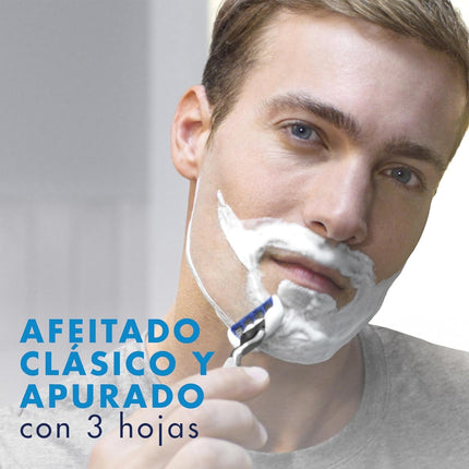 Gillette Mach3 Turbo Recambios de Afeitado Hombre, 16 Cabezales, Compatibles con Mangos Mach3, 3 Hojas, Banda de Gel Lubricante Mejorada