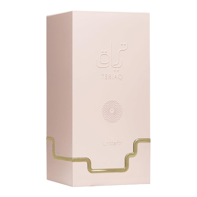 Lattafa Teriaq Eau de Parfum Mujer 100 ml, Perfume Oriental Dulce y Floral, Fragancia con Caramelo, Miel, Vainilla, Rosa y Cuero, Perfume Femenino Elegante y Duradero