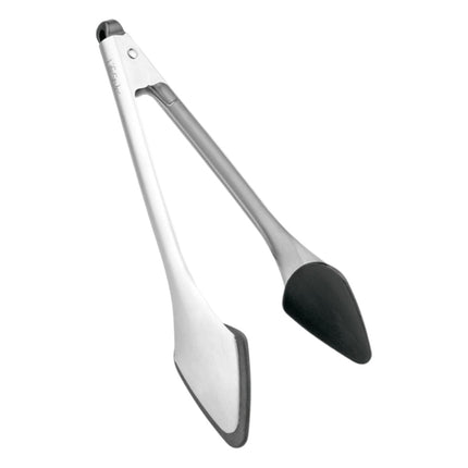 LifStyle Pinzas de Cocina de Acero Inoxidable y Silicona, Tenazas Multiusos para Barbacoa, Ensaladas, Repostería y Cocina, Color plateado y Negro