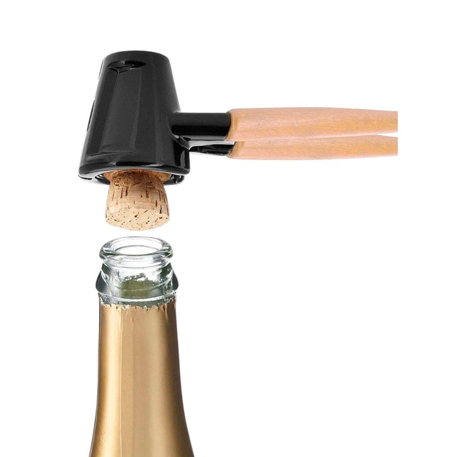 Cascanueces Manual con Mango de Madera, Rompenueces Metálico para Nueces, Avellanas y Frutos Secos, Abridor de Botellas de Cava y Champán, Utensilio de Cocina