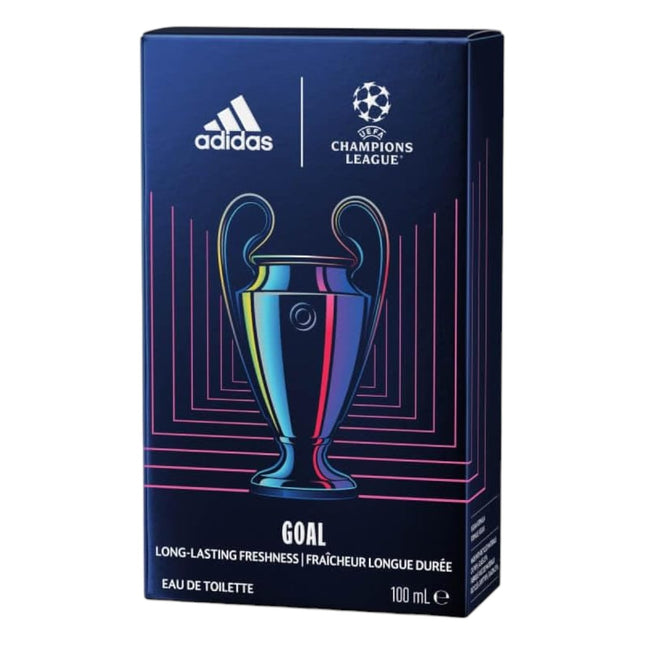 Adidas UEFA Champions League Goal Eau de Toilette Hombre, 100 ml, Fragancia Masculina Fresca Aromática Verde, Colonia Deportiva de Larga Duración