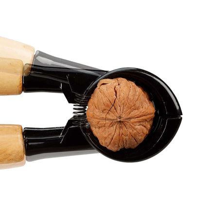 Cascanueces Manual con Mango de Madera, Rompenueces Metálico para Nueces, Avellanas y Frutos Secos, Abridor de Botellas de Cava y Champán, Utensilio de Cocina