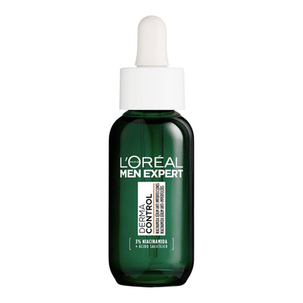 L’Oréal Paris Men Expert Derma Control Sérum Anti-Imperfecciones 30 ml, con 3% Niacinamida y Ácido Salicílico, para Piel Grasa con Tendencia Acnéica