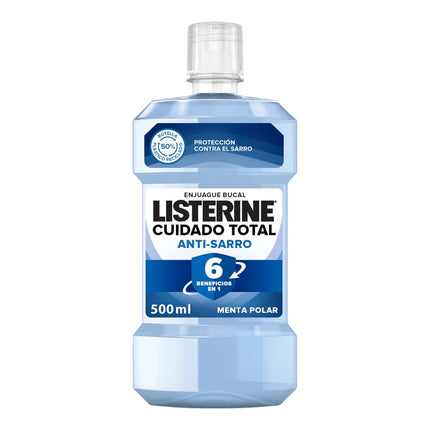 LISTERINE enjuague bucal Cuidado Total anti-sarro menta polar frasco 500 ml