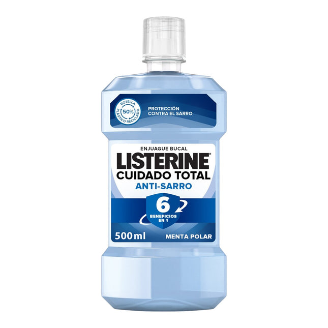 LISTERINE enjuague bucal Cuidado Total anti-sarro menta polar frasco 500 ml