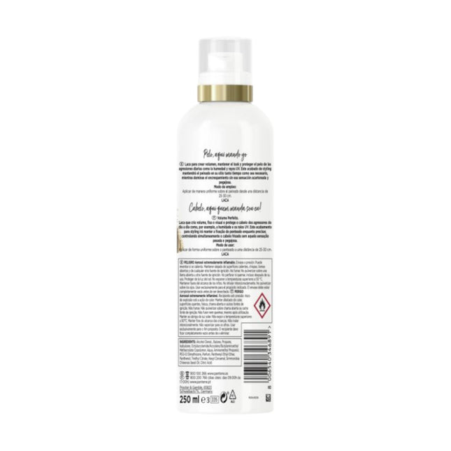 Pantene Pro-V Laca Volumen Perfecto con Aceite de Jojoba – Fijación Fuerte Nivel 5, Cabello con Volumen y Brillo Natural, Sin Acartonamiento, 250 ml