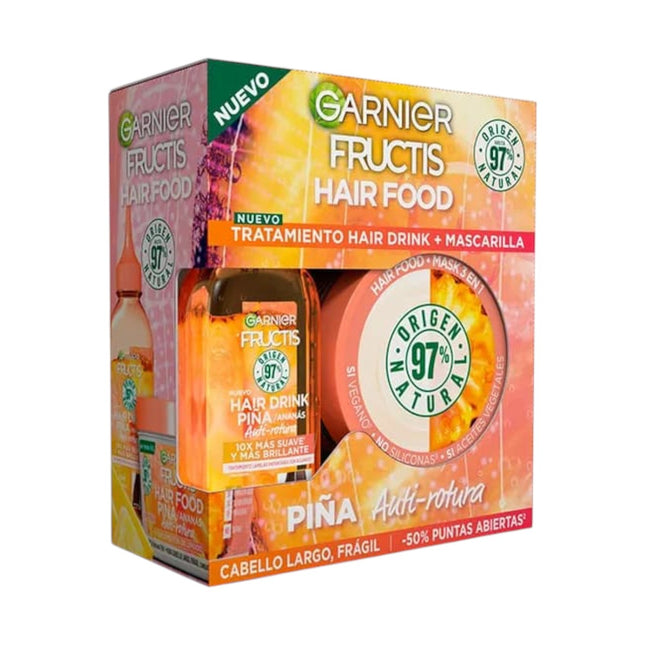 GARNIER Fructis Pack Hair Food Champú + Mascarilla Piña Nutritiva Champús